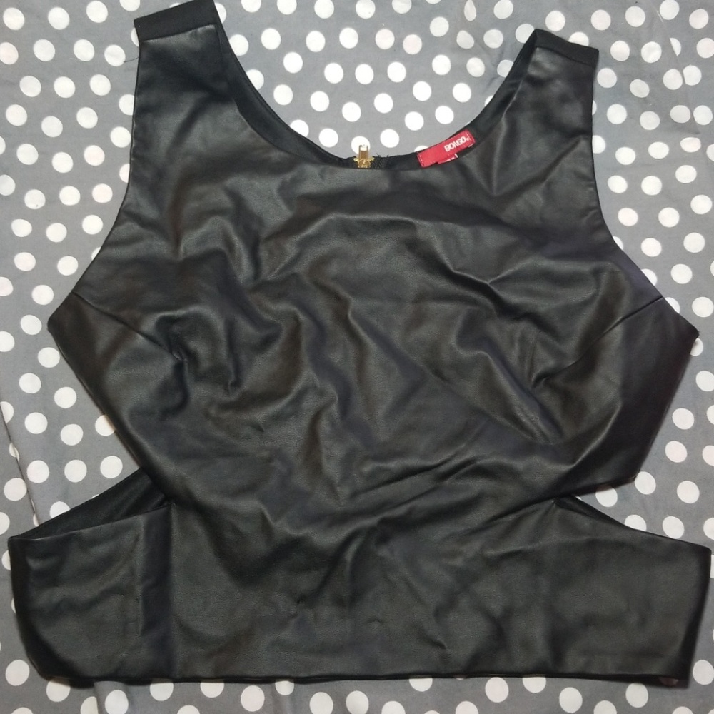 Leather crop top
